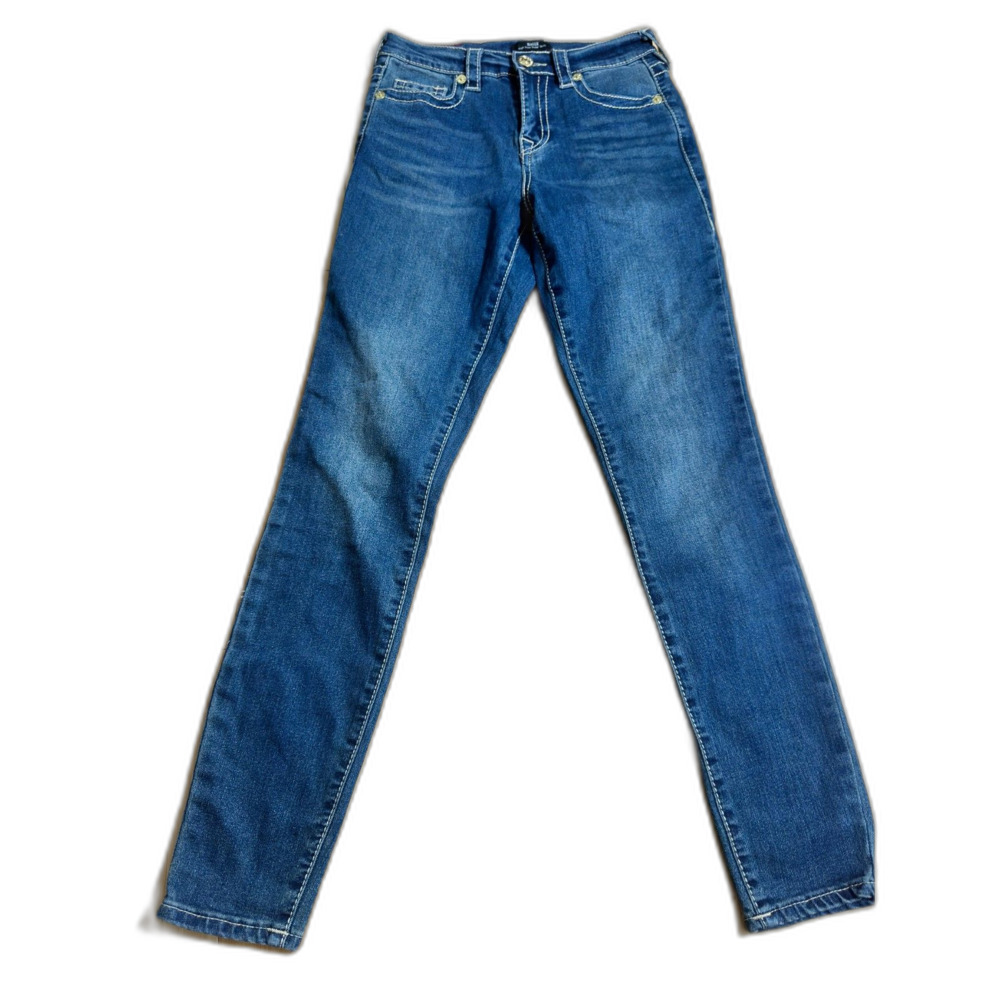 True Religion Halle High Rise Super Skinny Jeans Womens 26 Dark Wash Stretch NWT